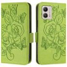 For Motorola Moto G53 5G / G31 4G / G23 4G Embossed Rose RFID Anti-theft Leather Phone Case(Green) - 2