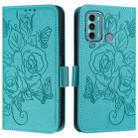 For Motorola Moto G60 / G40 Fusion Embossed Rose RFID Anti-theft Leather Phone Case(Light Blue) - 2