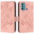 For Motorola Moto G60 / G40 Fusion Embossed Rose RFID Anti-theft Leather Phone Case(Pink) - 2