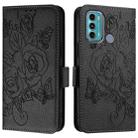 For Motorola Moto G60 / G40 Fusion Embossed Rose RFID Anti-theft Leather Phone Case(Black) - 2