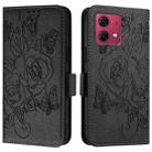 For Motorola Moto G84 5G Embossed Rose RFID Anti-theft Leather Phone Case(Black) - 2