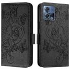 For Motorola Moto S30 Pro 5G Embossed Rose RFID Anti-theft Leather Phone Case(Black) - 2