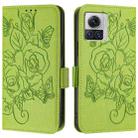 For Motorola Moto X30 Pro 5G / Edge 30 Ultra Embossed Rose RFID Anti-theft Leather Phone Case(Green) - 2