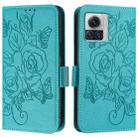 For Motorola Moto X30 Pro 5G / Edge 30 Ultra Embossed Rose RFID Anti-theft Leather Phone Case(Light Blue) - 2