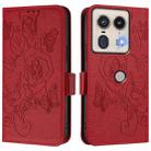 For Motorola Edge 50 5G Global Embossed Rose RFID Anti-theft Leather Phone Case(Red) - 3