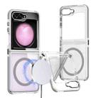 For Samsung Galaxy Z Flip5 Dual-Color Clear Acrylic Hybrid TPU MagSafe Phone Case(Grey) - 1