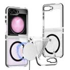 For Samsung Galaxy Z Flip5 Dual-Color Clear Acrylic Hybrid TPU MagSafe Phone Case(Black) - 1