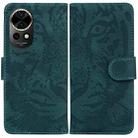 For Huawei nova 12 Tiger Embossing Pattern Flip Leather Phone Case(Green) - 1