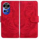 For Huawei nova 12 Pro / nova 12 Ultra Tiger Embossing Pattern Flip Leather Phone Case(Red) - 1