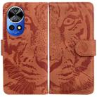 For Huawei nova 12 Pro / nova 12 Ultra Tiger Embossing Pattern Flip Leather Phone Case(Brown) - 1