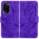 For Huawei nova 13 Pro Tiger Embossing Pattern Flip Leather Phone Case(Purple) - 1