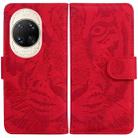 For Huawei nova 14 Ultra Tiger Embossing Pattern Flip Leather Phone Case(Red) - 1