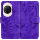 For Huawei nova 14 Ultra Tiger Embossing Pattern Flip Leather Phone Case(Purple) - 1