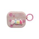 For AirPods Pro 2 Fresh 3D Text Skin Feel Earbuds Box PC Case(Pink) - 1
