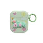 For AirPods 2 / 1 Fresh 3D Text Skin Feel Earbuds Box PC Case(Green) - 1