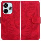 For Redmi 13 4G Tiger Embossing Pattern Flip Leather Phone Case(Red) - 1