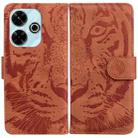 For Redmi 13 4G Tiger Embossing Pattern Flip Leather Phone Case(Brown) - 1