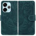 For Xiaomi Poco M6 4G Tiger Embossing Pattern Flip Leather Phone Case(Green) - 1