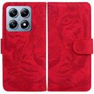 For Xiaomi 14T Tiger Embossing Pattern Flip Leather Phone Case(Red) - 1