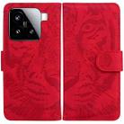 For Xiaomi 15 Tiger Embossing Pattern Flip Leather Phone Case(Red) - 1