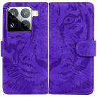 For Xiaomi 15 Pro Tiger Embossing Pattern Flip Leather Phone Case(Purple) - 1