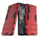 For OnePlus Nord PC + TPU Shockproof Protective Case with Invisible Holder(Red) - 1