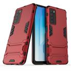 For Huawei Honor Play 4 PC + TPU Shockproof Protective Case with Invisible Holder(Red) - 1