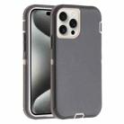 For iPhone 15 Pro Max Robot Three-proof Life Waterproof Phone Case with Holder(Grey + White) - 1