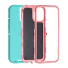 For iPhone 15 Pro Max Robot Three-proof Life Waterproof Phone Case with Holder(Glacier Blue + Pink) - 2