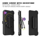 For iPhone 15 Pro Robot Three-proof Life Waterproof Phone Case with Holder(Purple + Rose Red) - 3