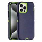 For iPhone 15 Pro Robot Three-proof Life Waterproof Phone Case with Holder(Royal Blue + Green) - 1