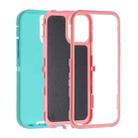 For iPhone 15 Pro Robot Three-proof Life Waterproof Phone Case with Holder(Glacier Blue + Pink) - 2