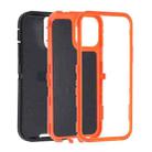 For iPhone 15 Plus Robot Three-proof Life Waterproof Phone Case with Holder(Black + Orange) - 2