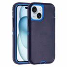 For iPhone 15 Robot Three-proof Life Waterproof Phone Case with Holder(Royal Blue + Blue) - 1