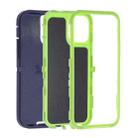 For iPhone 15 Robot Three-proof Life Waterproof Phone Case with Holder(Royal Blue + Green) - 2