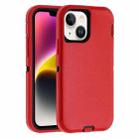 For iPhone 14 Plus Robot Three-proof Life Waterproof Phone Case with Holder(Red + Black) - 1