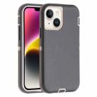 For iPhone 14 Plus Robot Three-proof Life Waterproof Phone Case with Holder(Grey + White) - 1