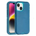 For iPhone 14 Robot Three-proof Life Waterproof Phone Case with Holder(Dark Blue + Light Blue) - 1