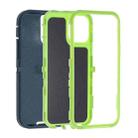 For iPhone 14 Pro Max Robot Three-proof Life Waterproof Phone Case with Holder(Dark Green + Light Green) - 2