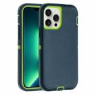 For iPhone 13 Pro Max Robot Three-proof Life Waterproof Phone Case with Holder(Dark Green + Light Green) - 1