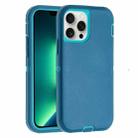 For iPhone 13 Pro Max Robot Three-proof Life Waterproof Phone Case with Holder(Dark Blue + Light Blue) - 1