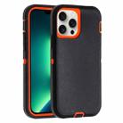 For iPhone 13 Pro Max Robot Three-proof Life Waterproof Phone Case with Holder(Black + Orange) - 1
