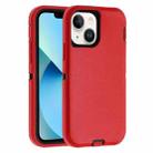 For iPhone 13 Robot Three-proof Life Waterproof Phone Case with Holder(Red + Black) - 1