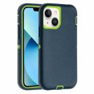 For iPhone 13 Robot Three-proof Life Waterproof Phone Case with Holder(Dark Green + Light Green) - 1