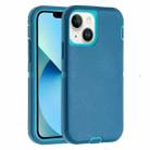 For iPhone 13 Robot Three-proof Life Waterproof Phone Case with Holder(Dark Blue + Light Blue) - 1