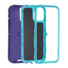 For iPhone 13 Robot Three-proof Life Waterproof Phone Case with Holder(Purple + Blue) - 2