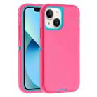 For iPhone 13 mini Robot Three-proof Life Waterproof Phone Case with Holder(Rose Red + Blue) - 1