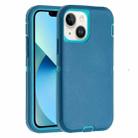 For iPhone 13 mini Robot Three-proof Life Waterproof Phone Case with Holder(Dark Blue + Light Blue) - 1