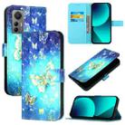 For Xiaomi 12 Lite 3D Painting Horizontal Flip Leather Phone Case(Golden Butterfly) - 1
