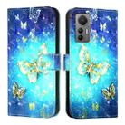 For Xiaomi 12 Lite 3D Painting Horizontal Flip Leather Phone Case(Golden Butterfly) - 2